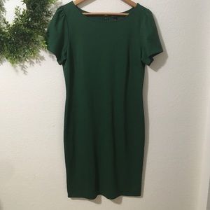 Ann Taylor Green Short Sleeve Shift Dress